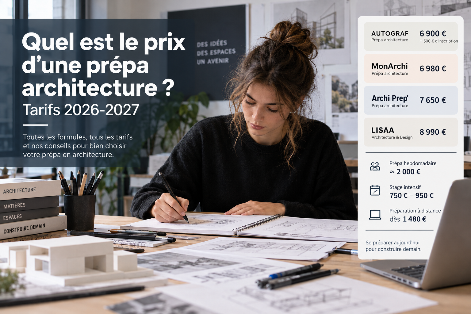 quel est le coût d'une prépa architecture